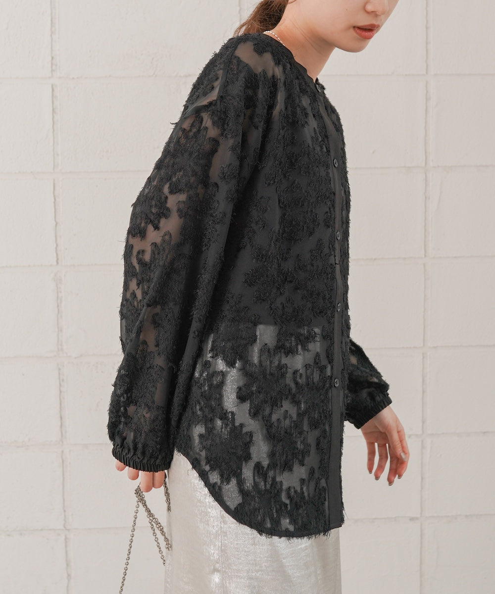 フェザージャガード前後2WAYロングブラウス