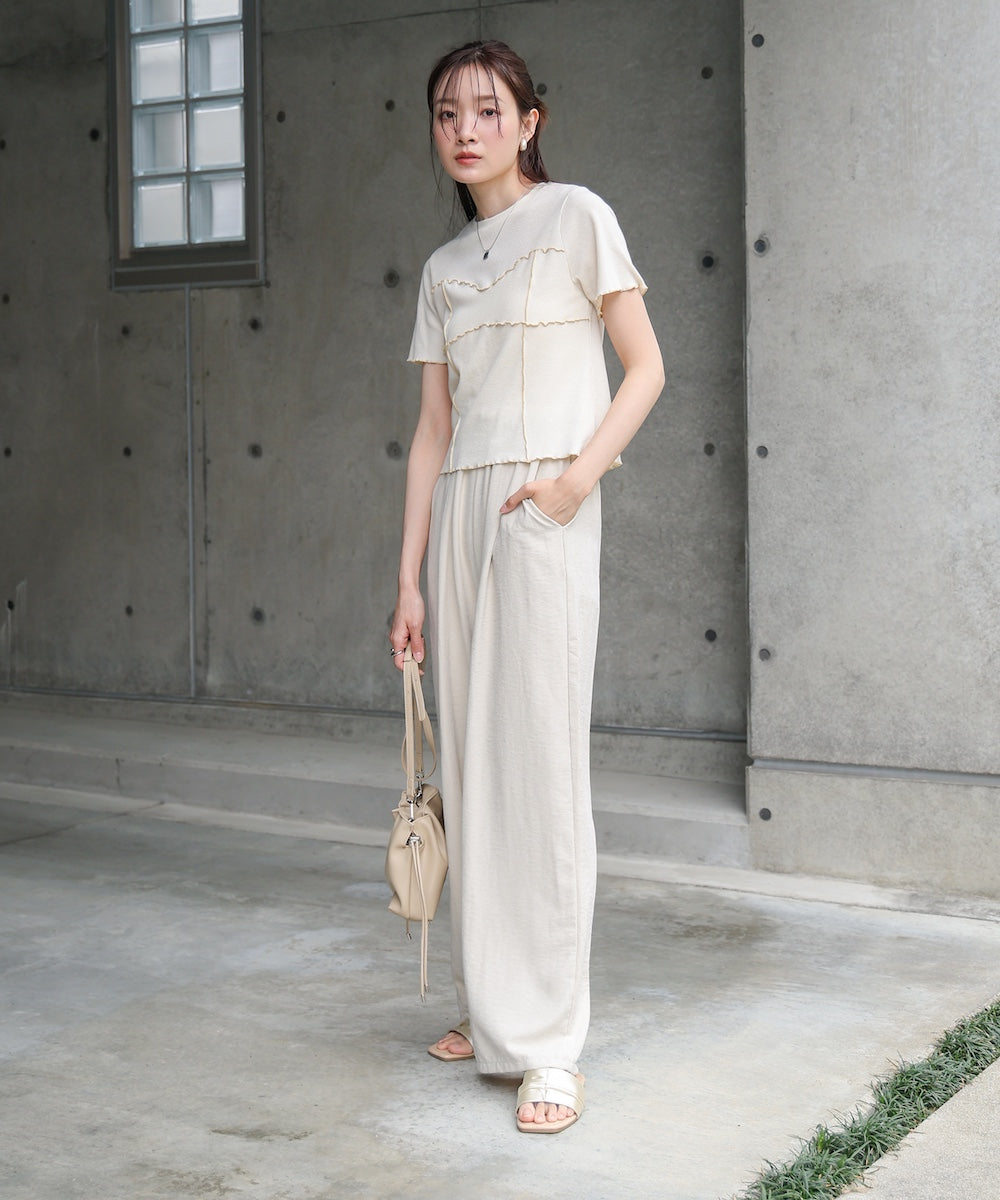 ビスチェライク配色メロウカットソー