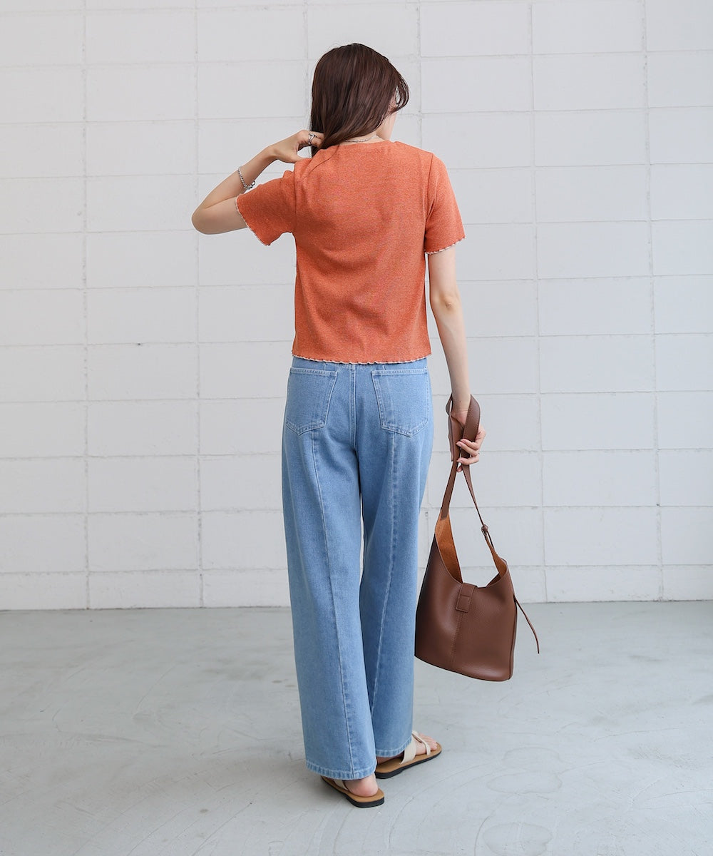 ビスチェライク配色メロウカットソー