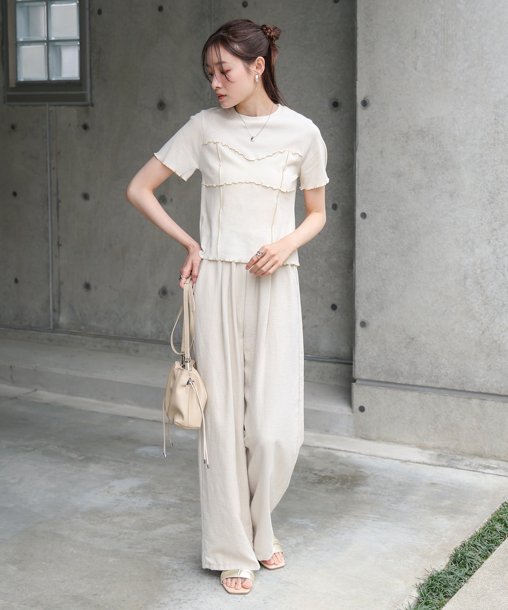 ビスチェライク配色メロウカットソー