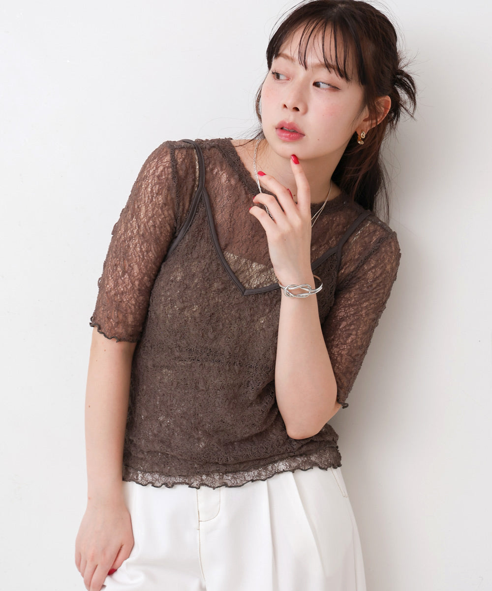 ストレッチレースコンパクトT