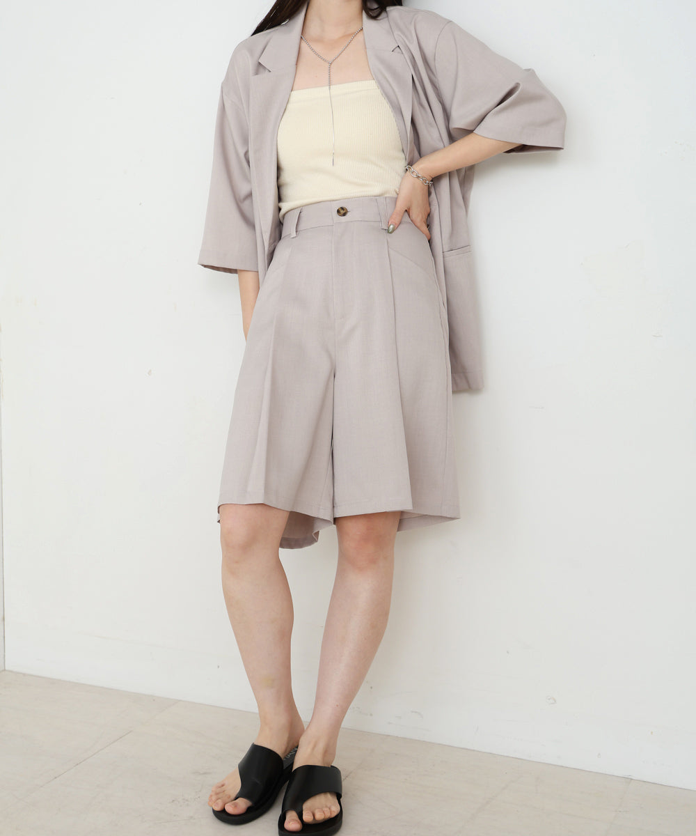 タックデザインハーフパンツ
