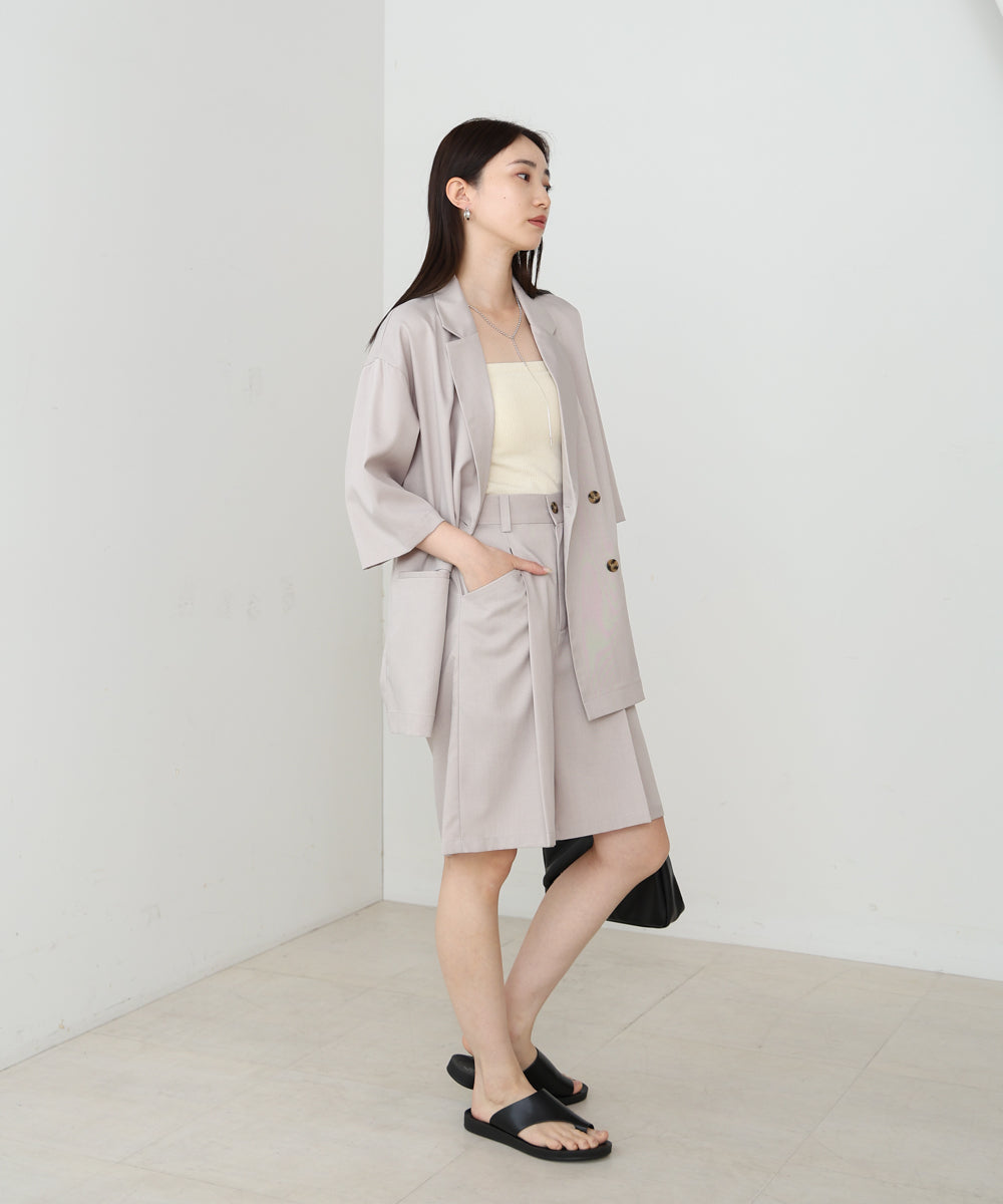 タックデザインハーフパンツ