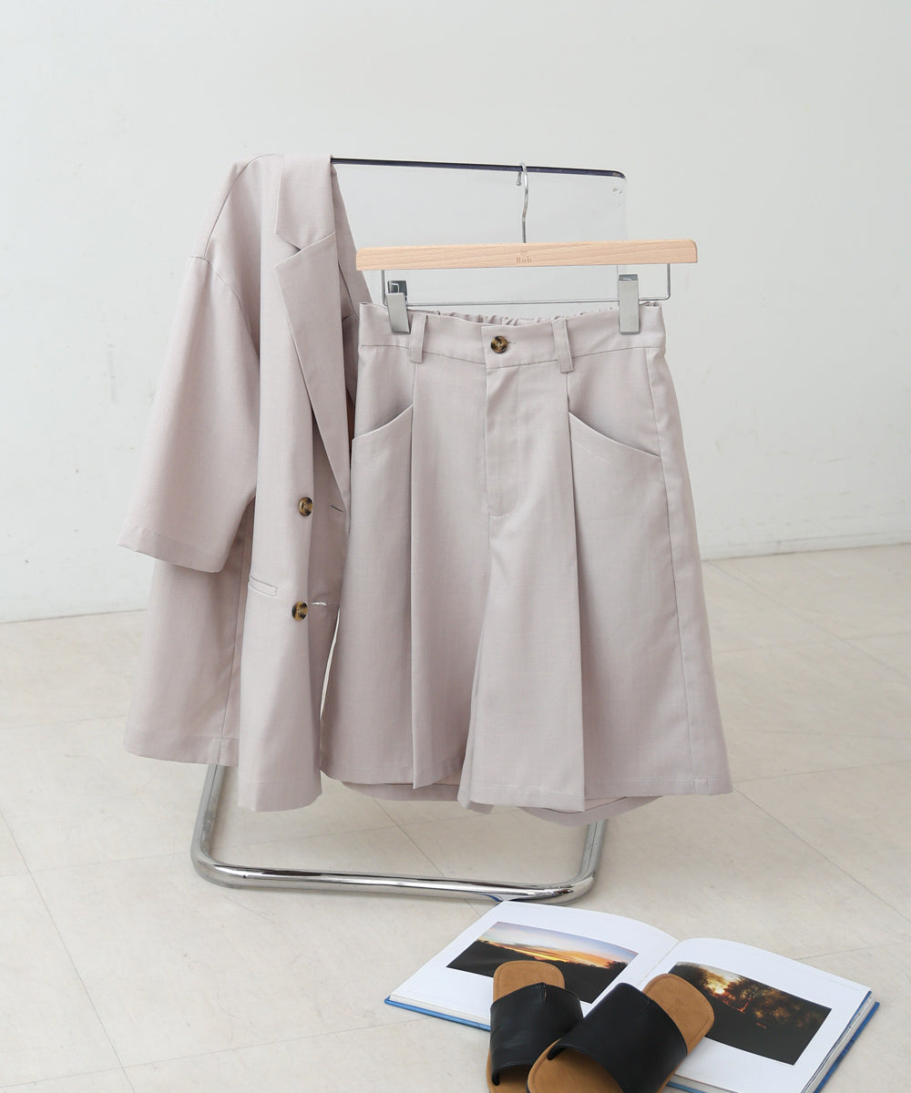 タックデザインハーフパンツ