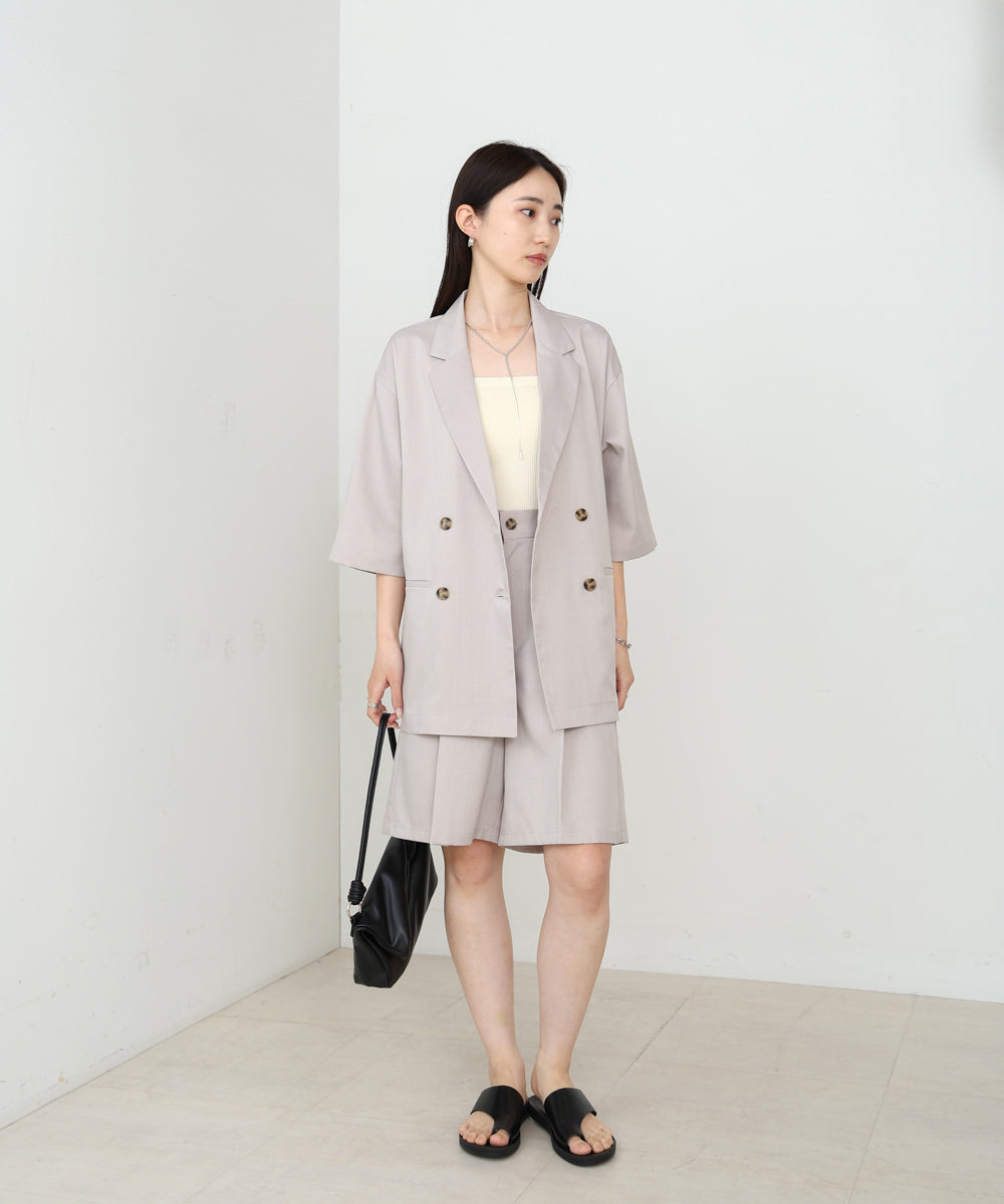 タックデザインハーフパンツ