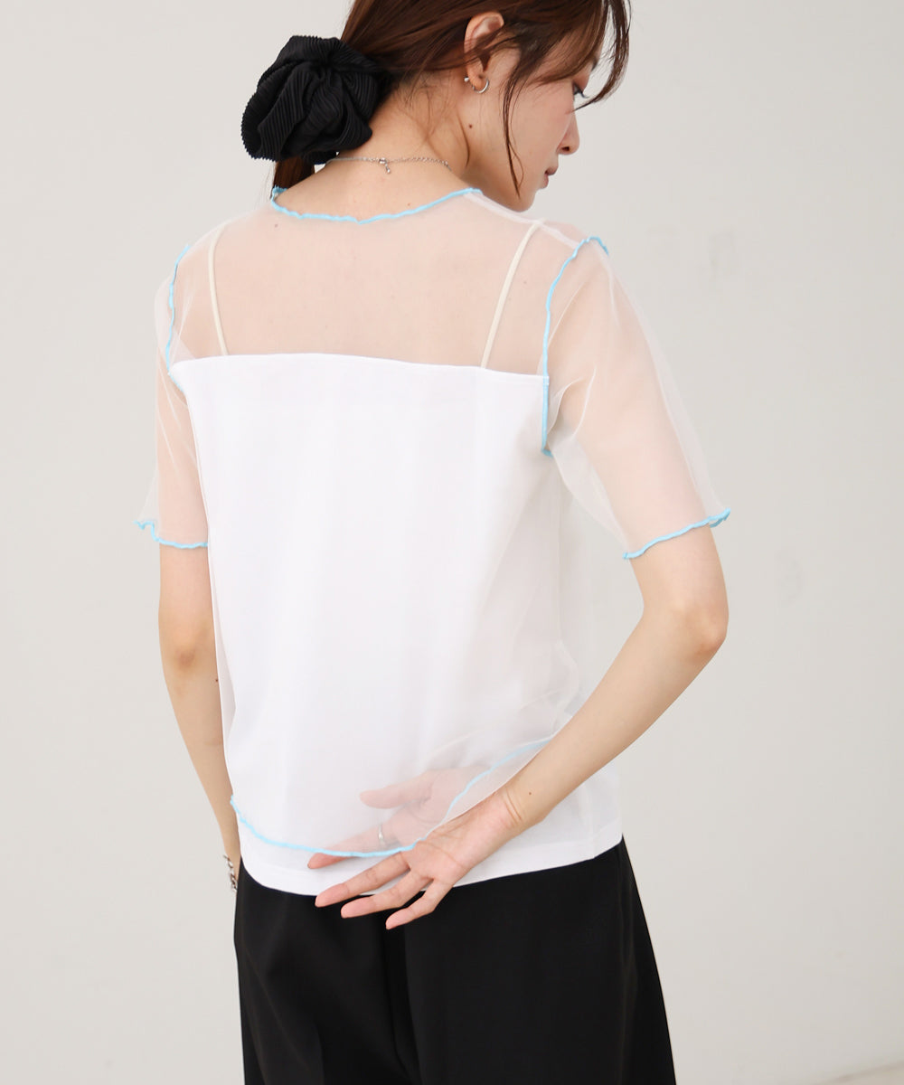 カラーメローチュールレイヤードTシャツ