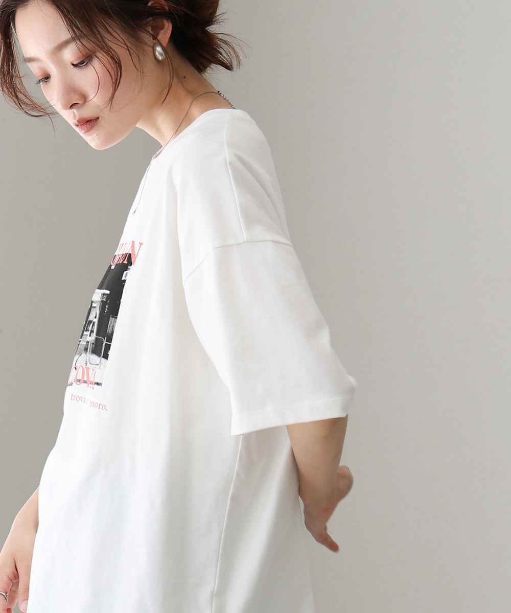 フォトプリントカラーロゴTシャツ