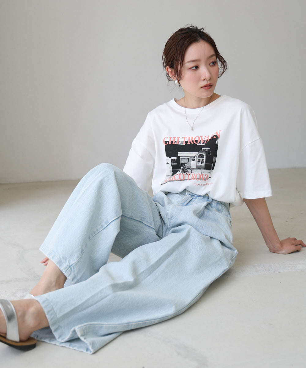 フォトプリントカラーロゴTシャツ