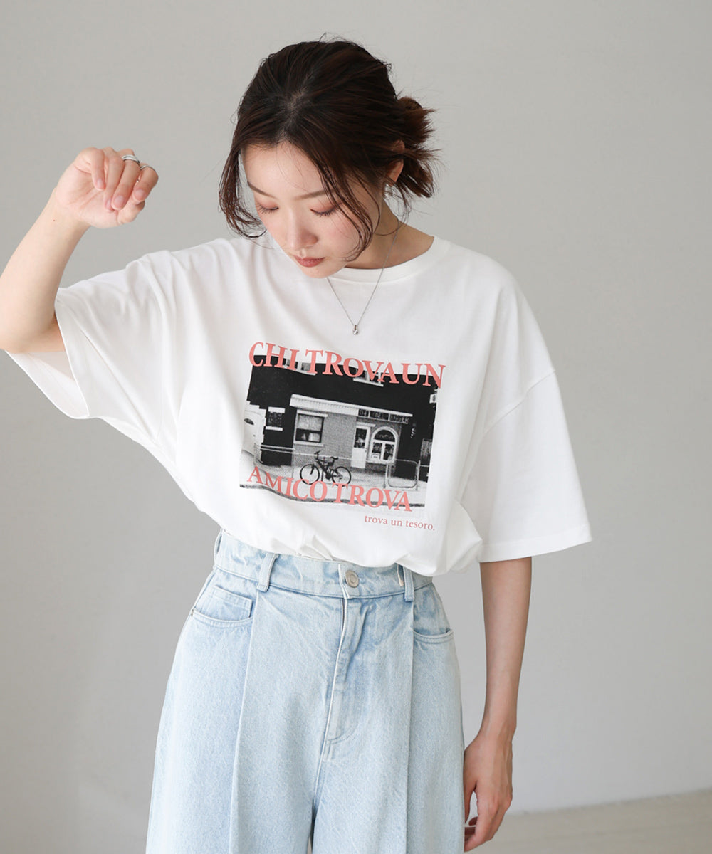 フォトプリントカラーロゴTシャツ