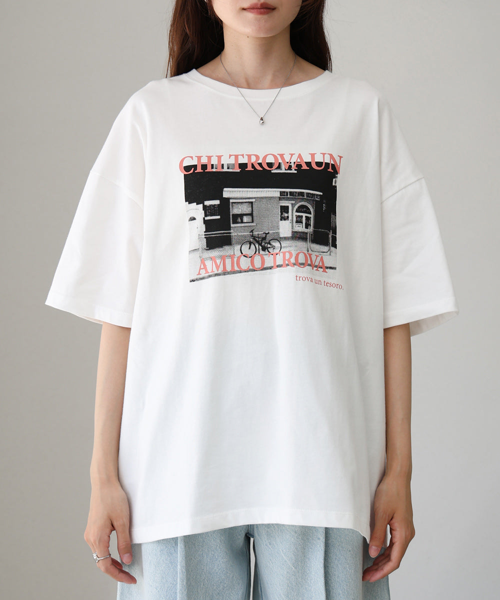 フォトプリントカラーロゴTシャツ