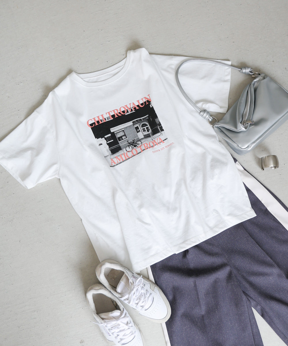 フォトプリントカラーロゴTシャツ