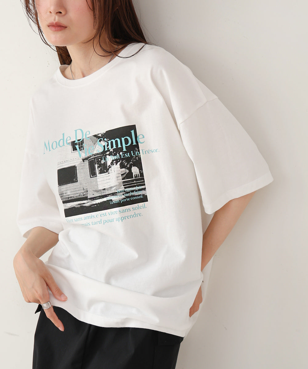 フォトプリントカラーロゴTシャツ