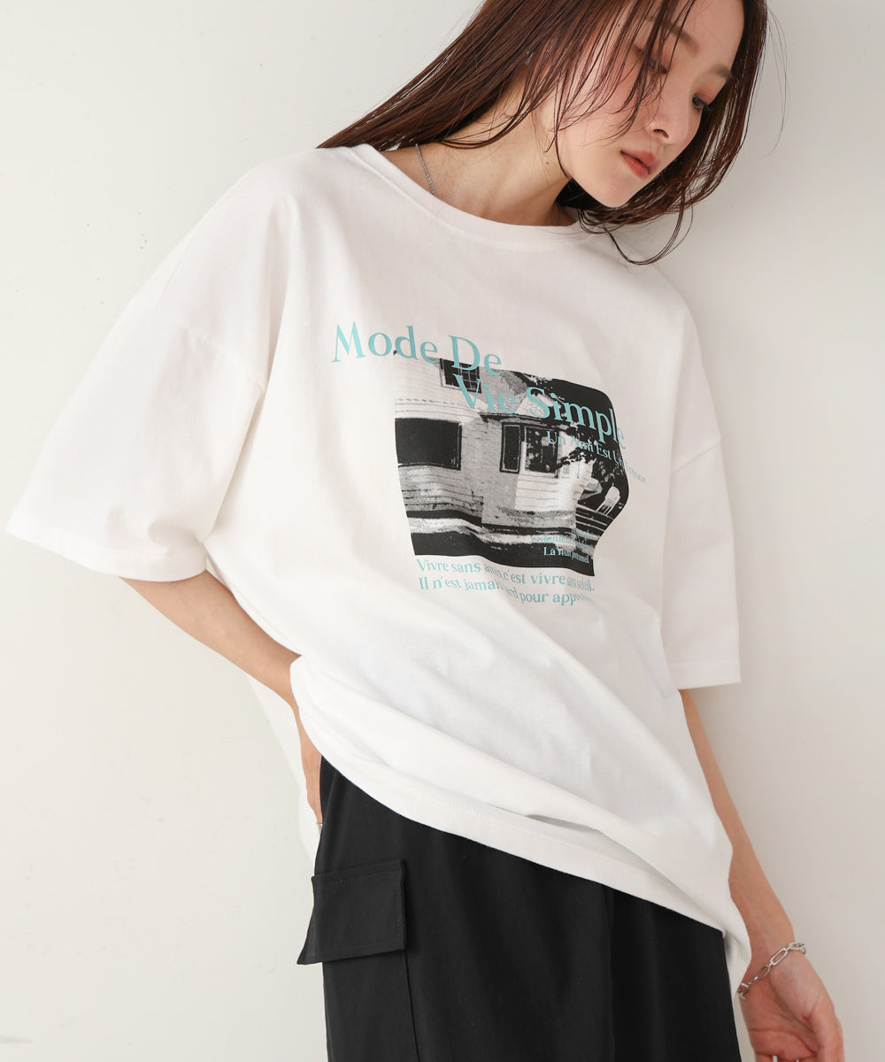フォトプリントカラーロゴTシャツ
