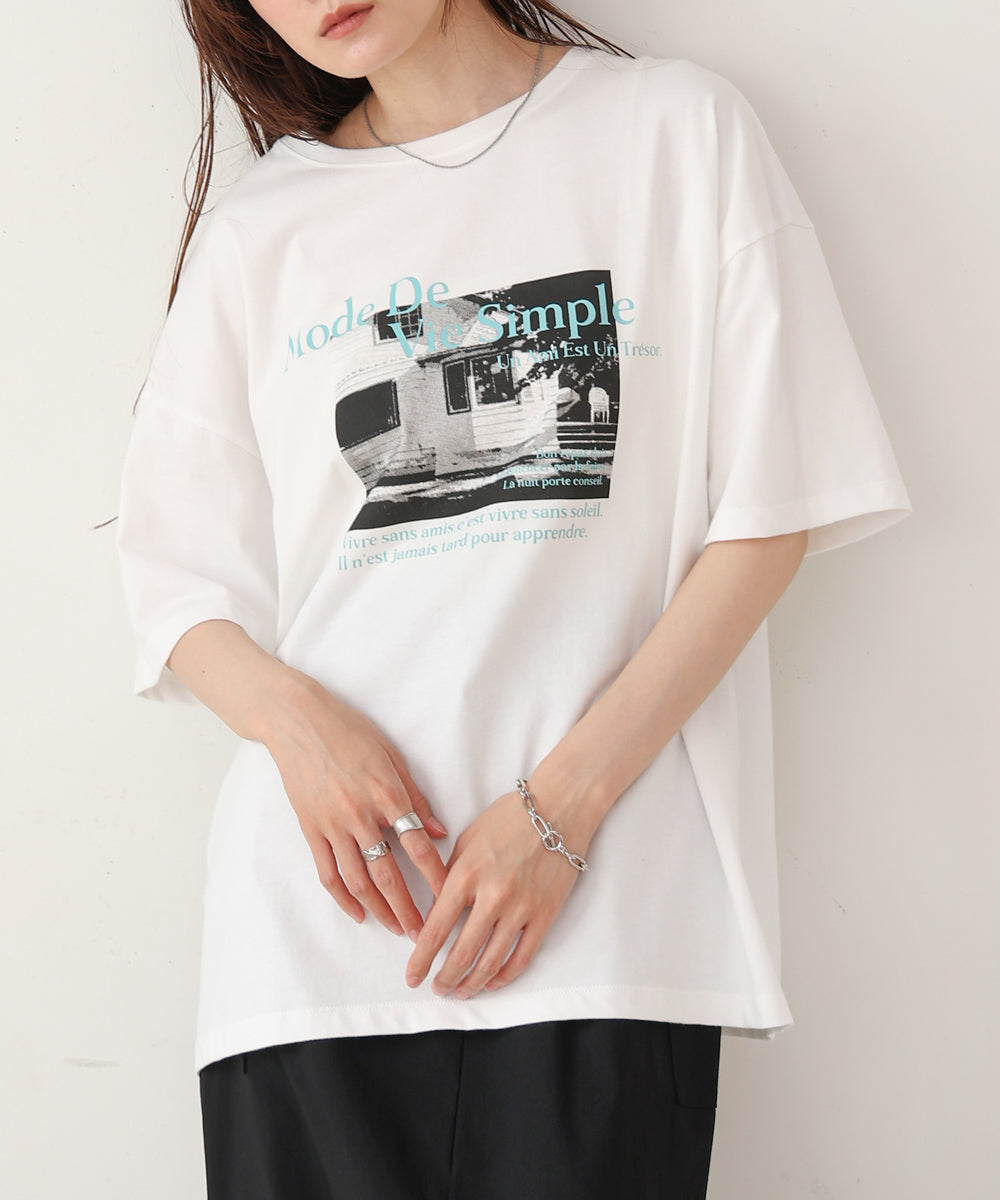 フォトプリントカラーロゴTシャツ