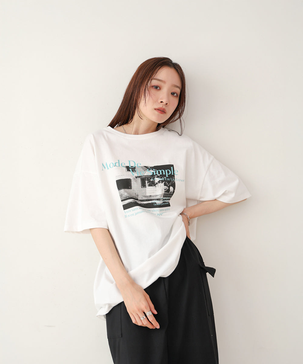フォトプリントカラーロゴTシャツ