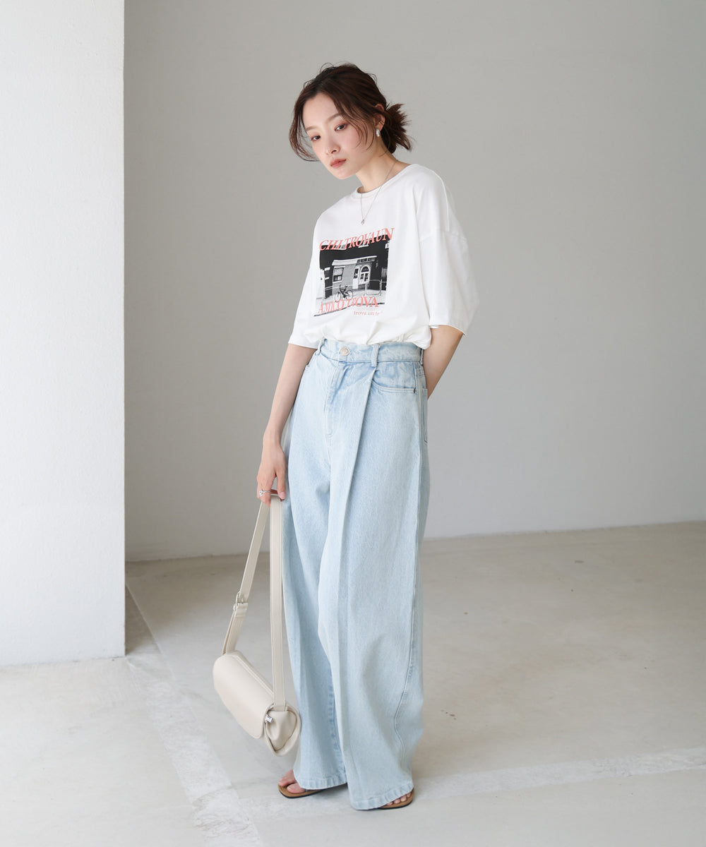 フォトプリントカラーロゴTシャツ