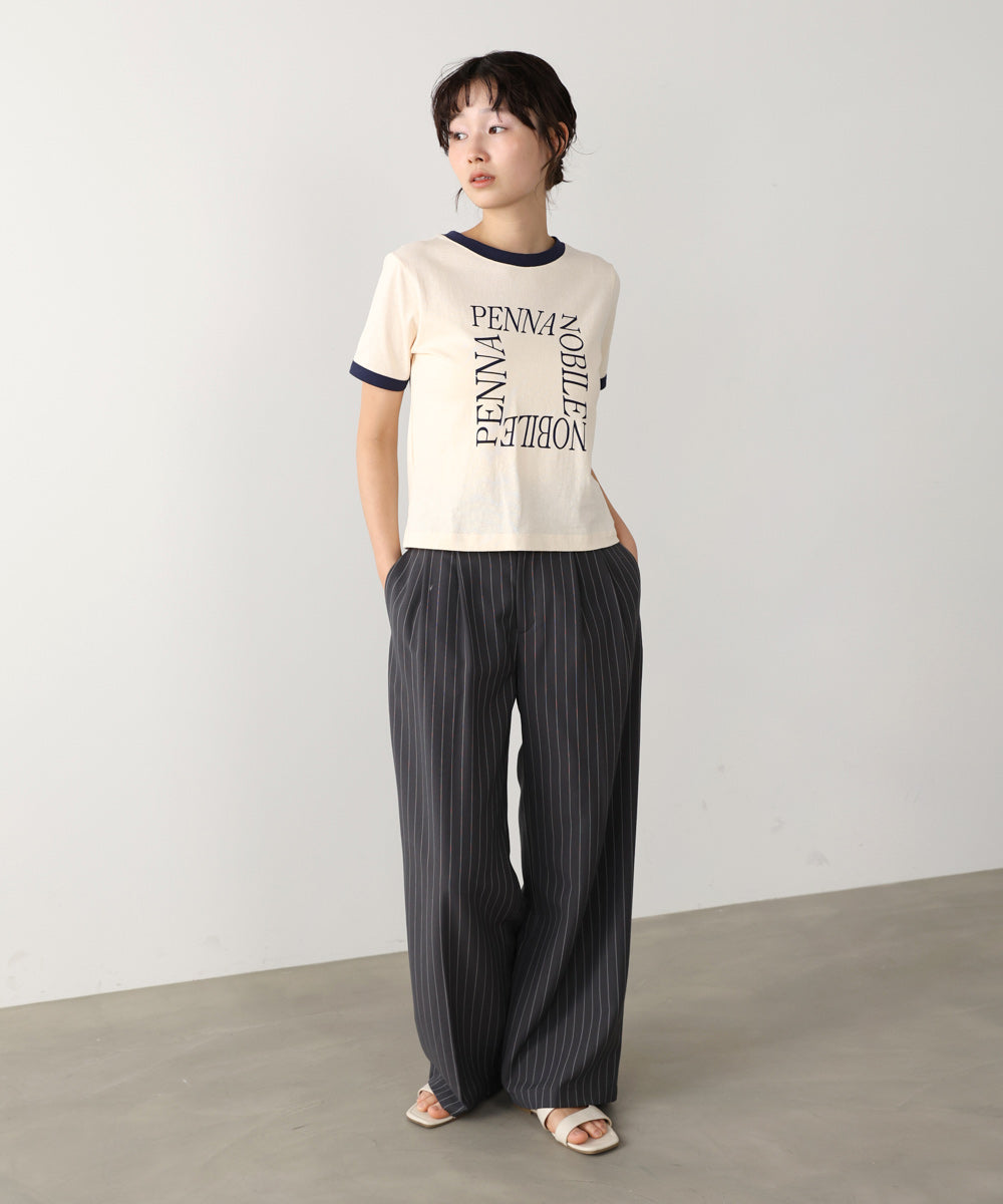 配色リンガーロゴTシャツ