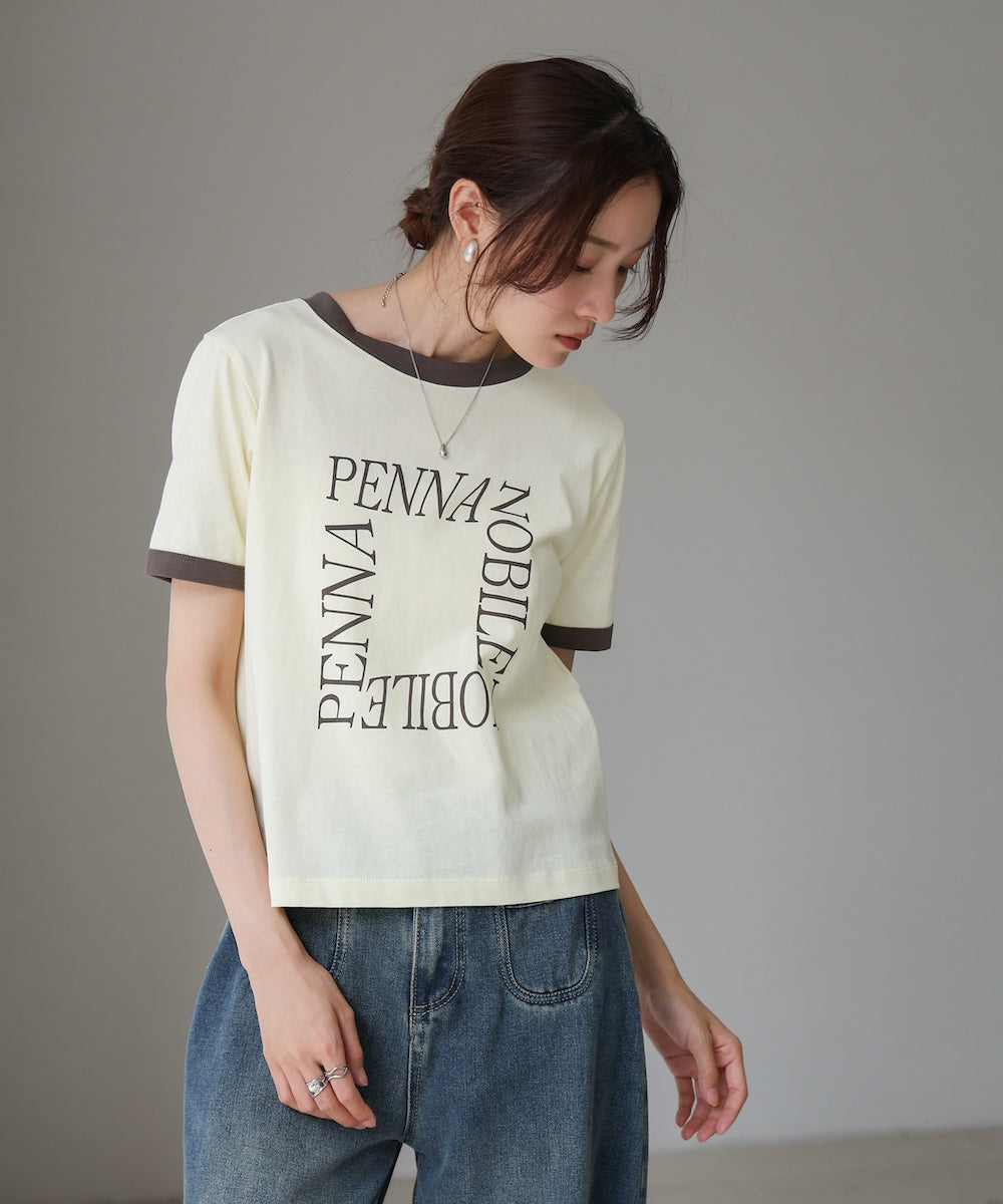 配色リンガーロゴTシャツ