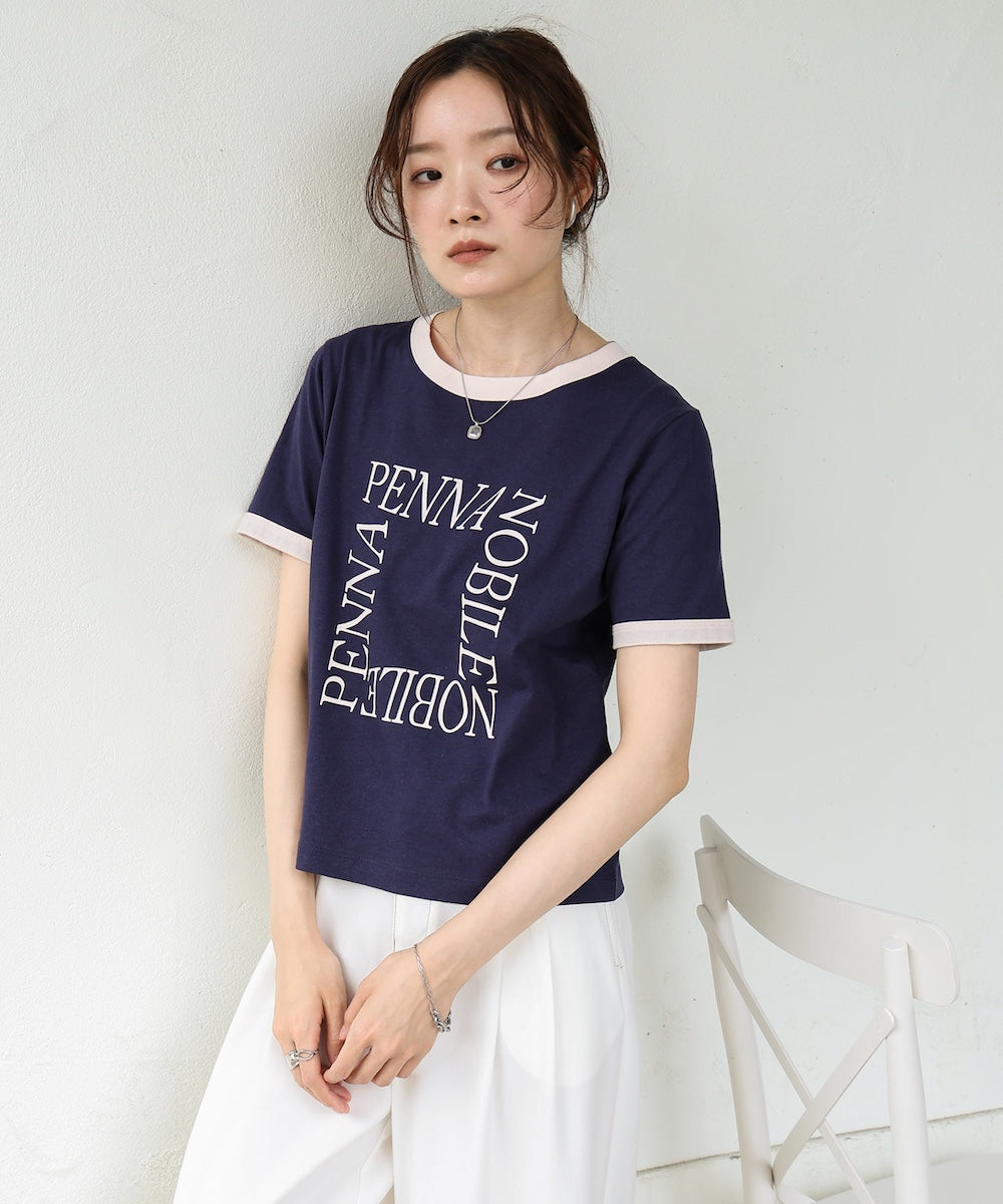配色リンガーロゴTシャツ