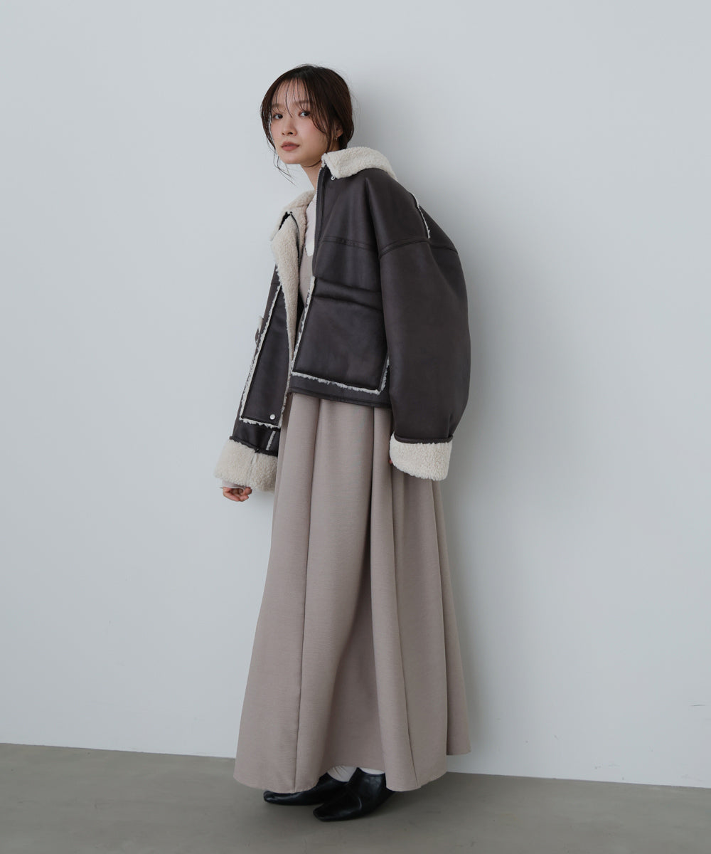 フェイクスエード×ボアボンディングムートンブルゾン