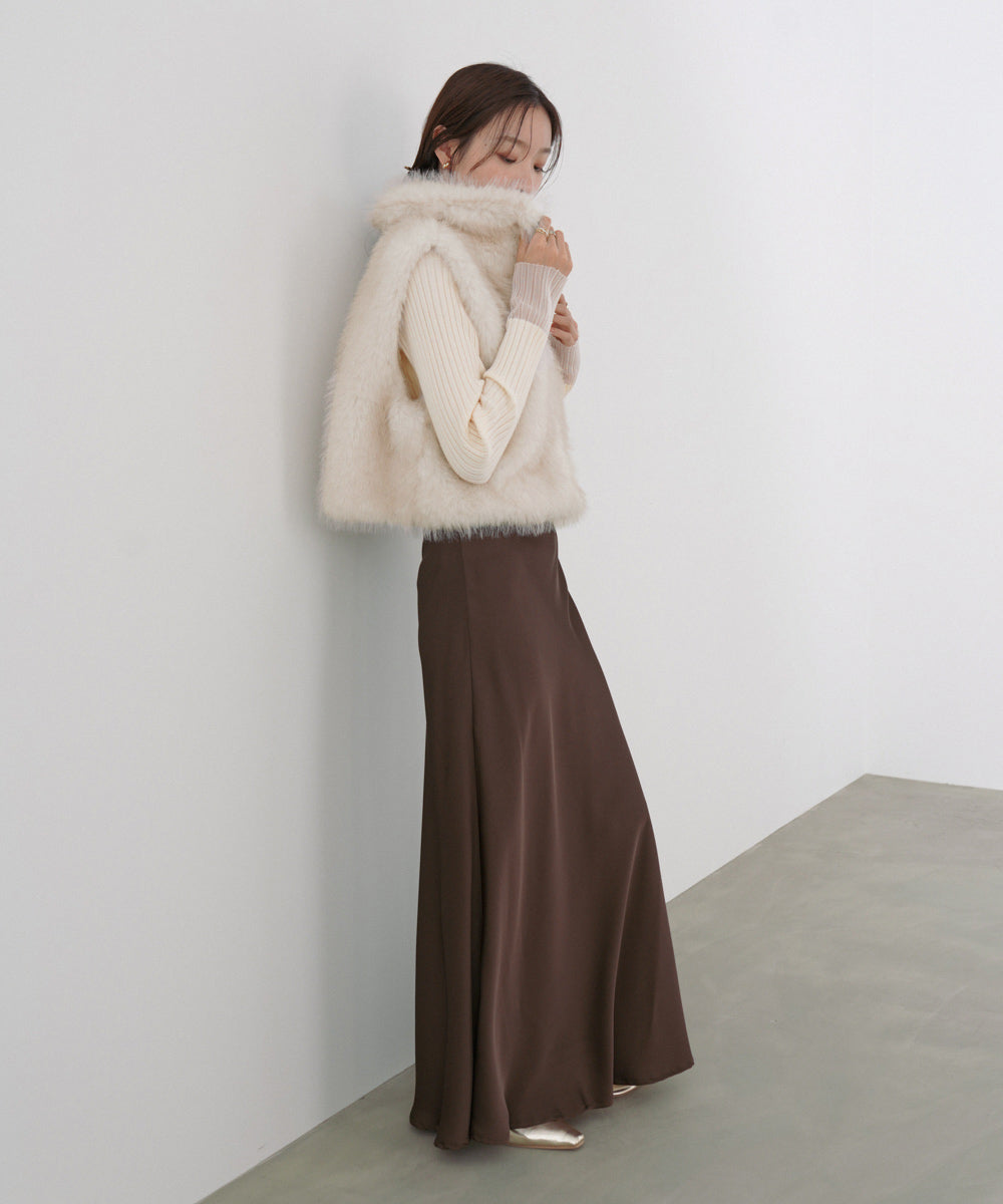 ミックスファーWジップベスト