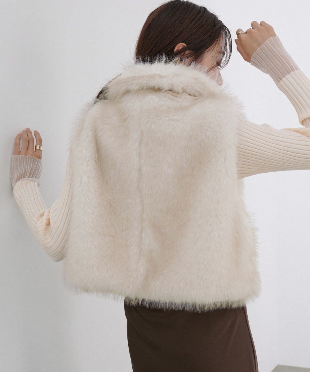 ミックスファーWジップベスト