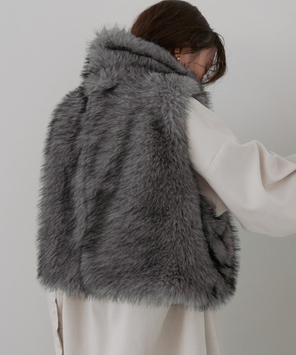 ミックスファーWジップベスト