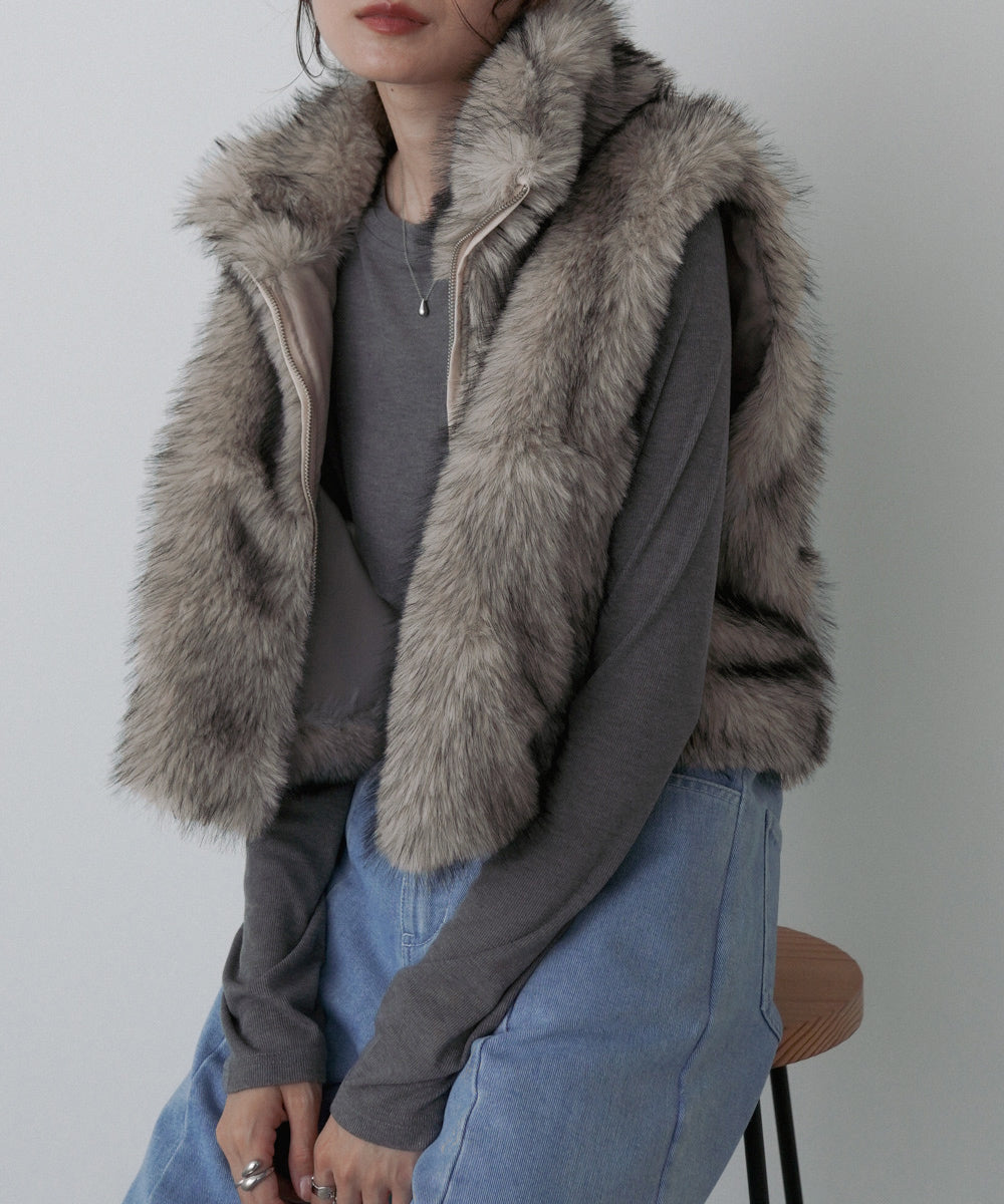 ミックスファーWジップベスト