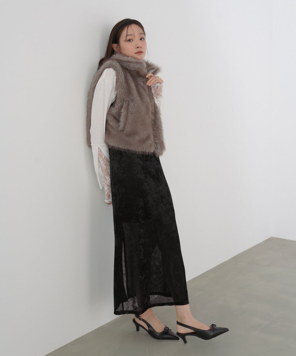 ミックスファーWジップベスト