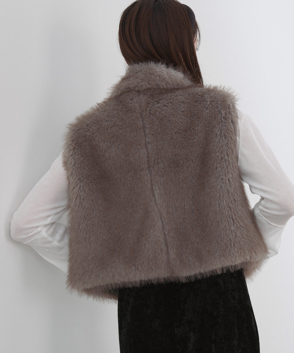 ミックスファーWジップベスト