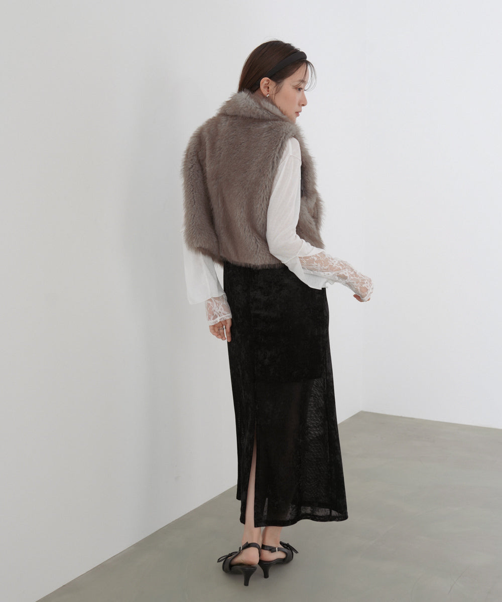 ミックスファーWジップベスト