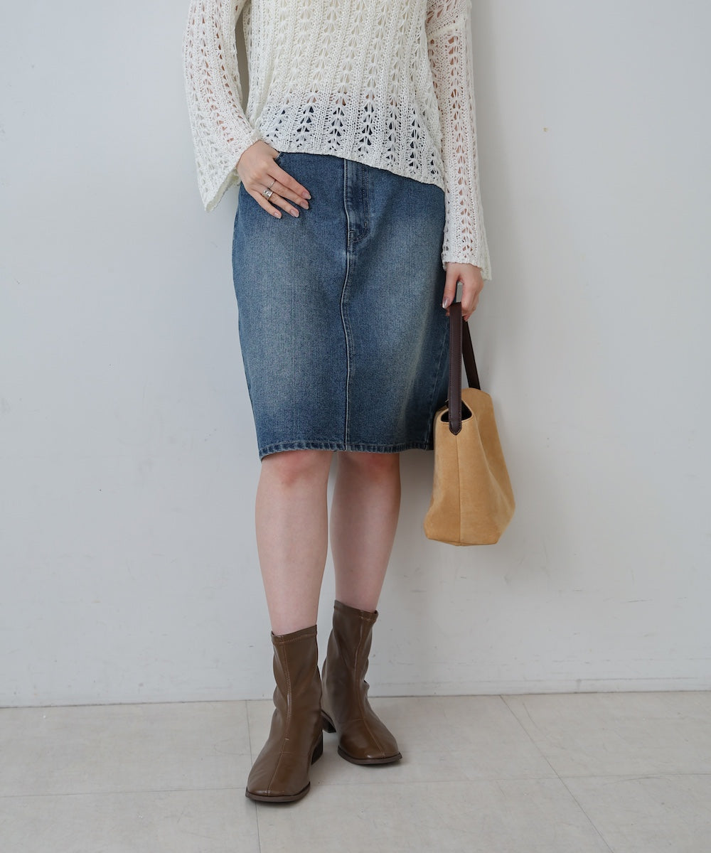 12OZデニムミディスカート
