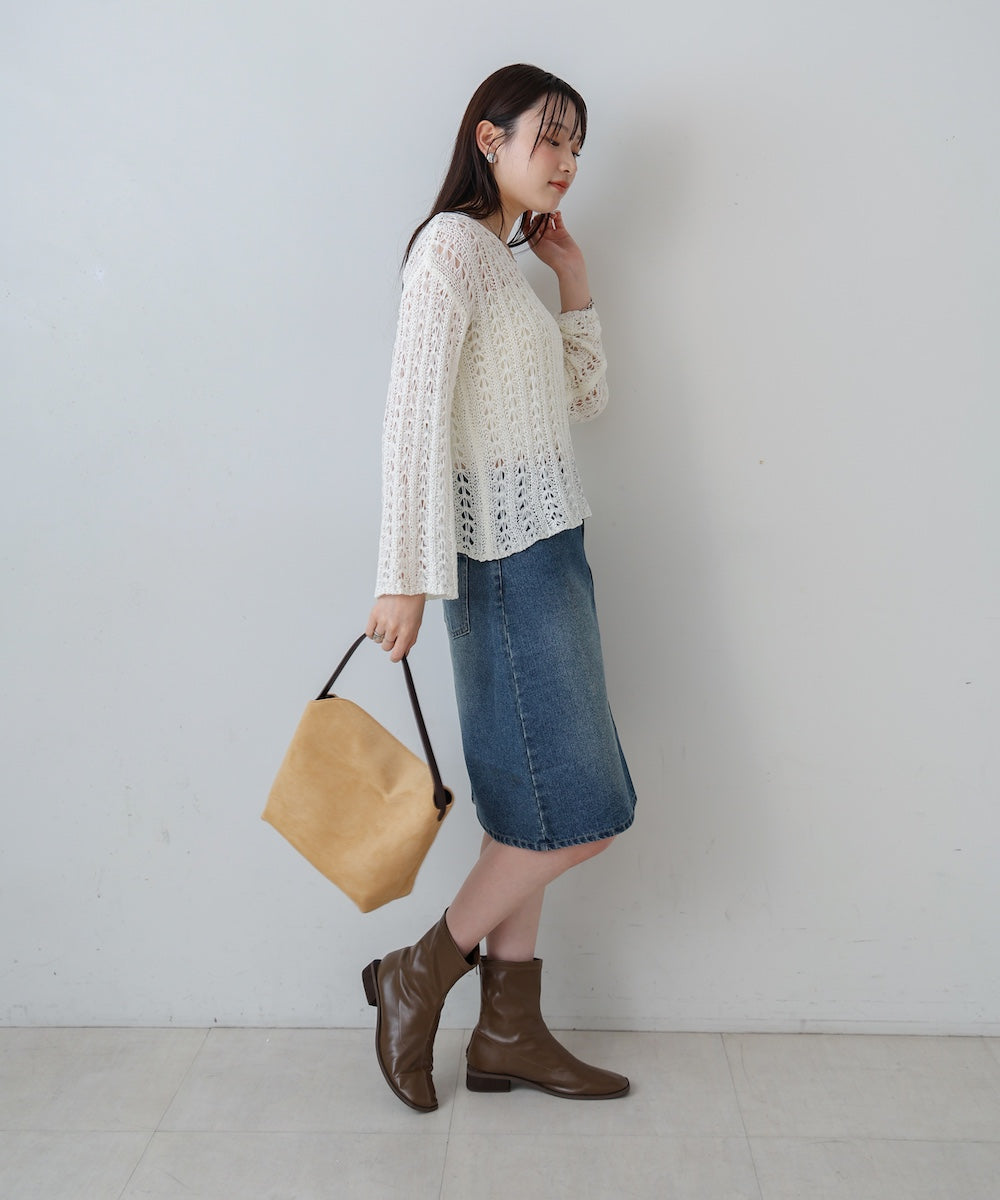 12OZデニムミディスカート