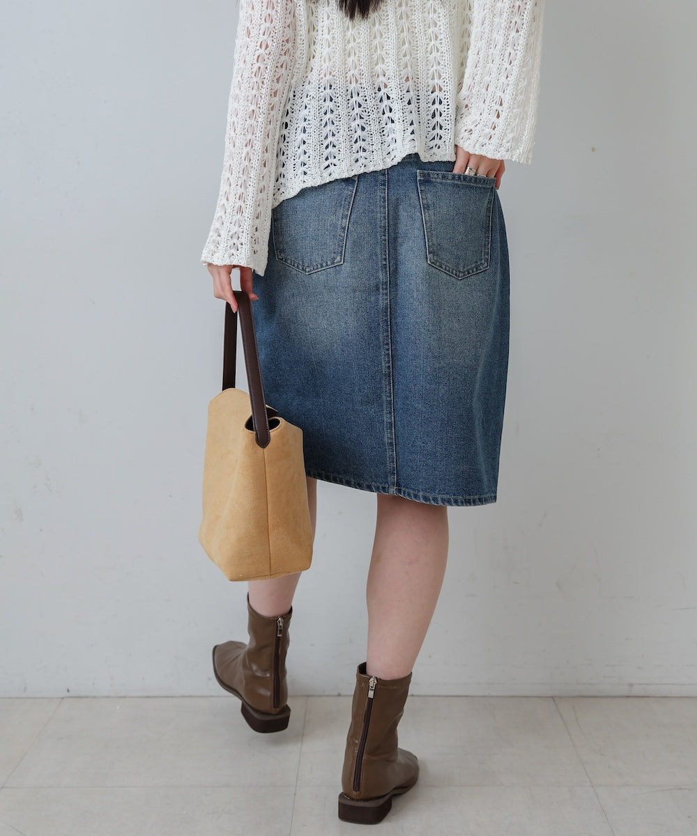 12OZデニムミディスカート