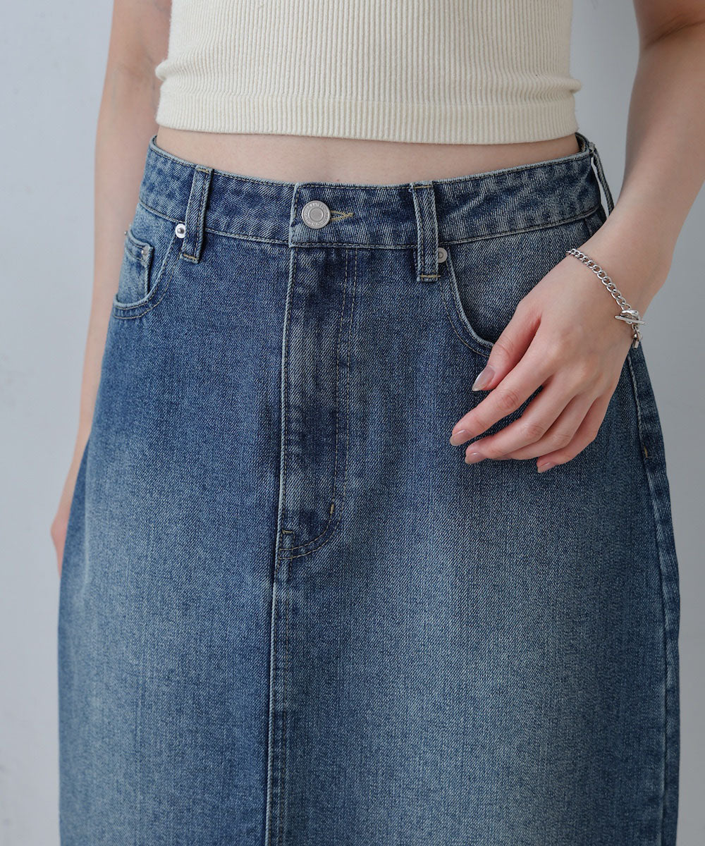 12OZデニムミディスカート