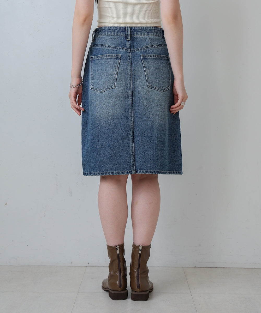 12OZデニムミディスカート
