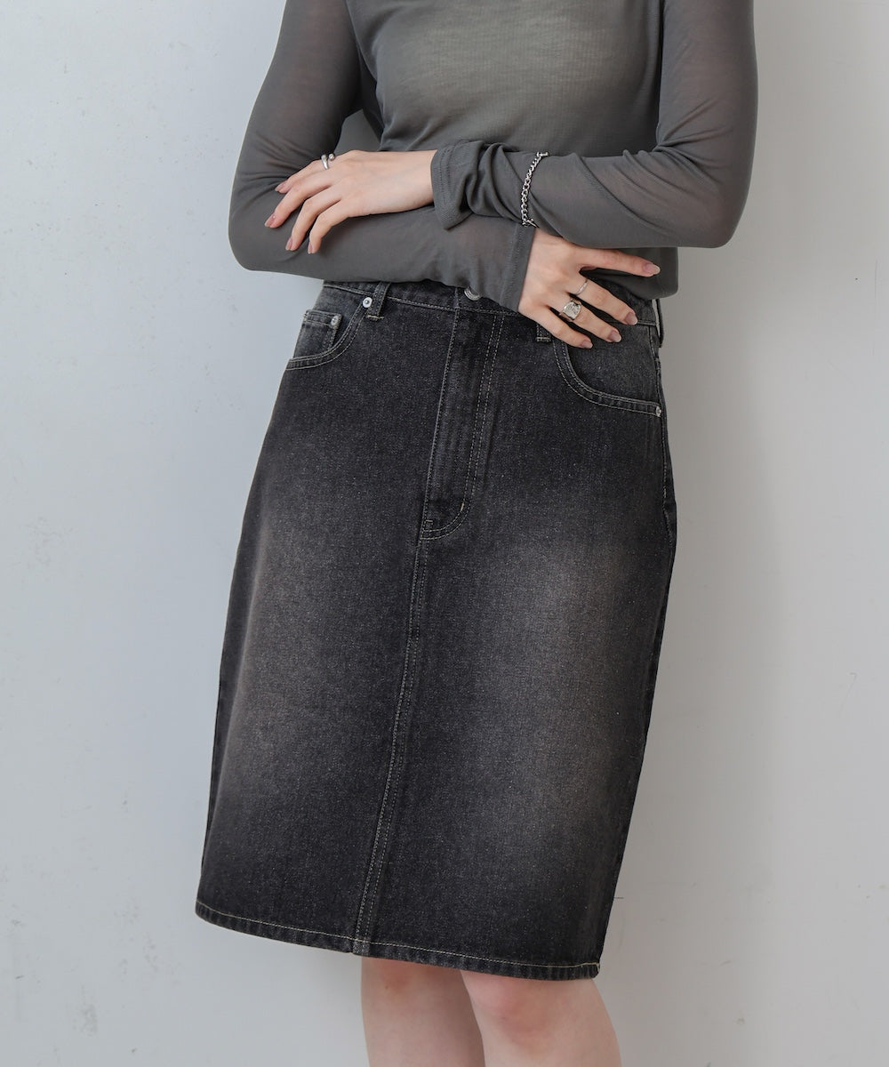 12OZデニムミディスカート
