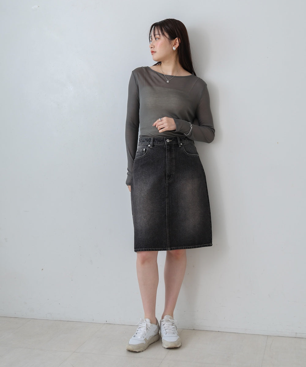 12OZデニムミディスカート