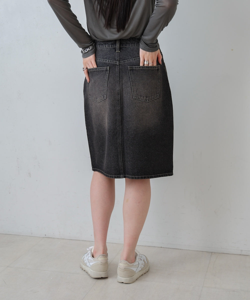 12OZデニムミディスカート