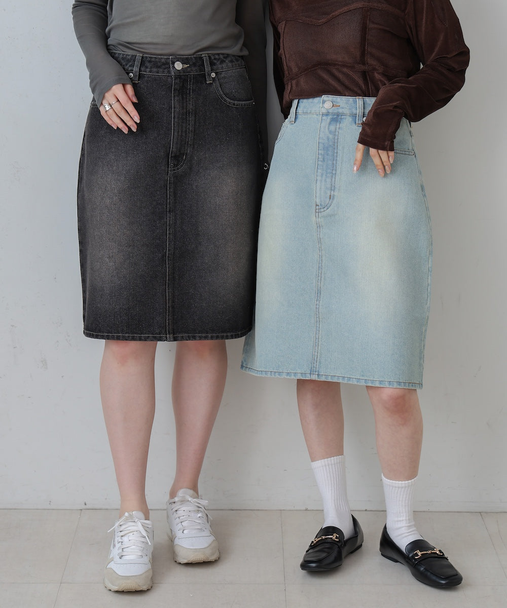 12OZデニムミディスカート