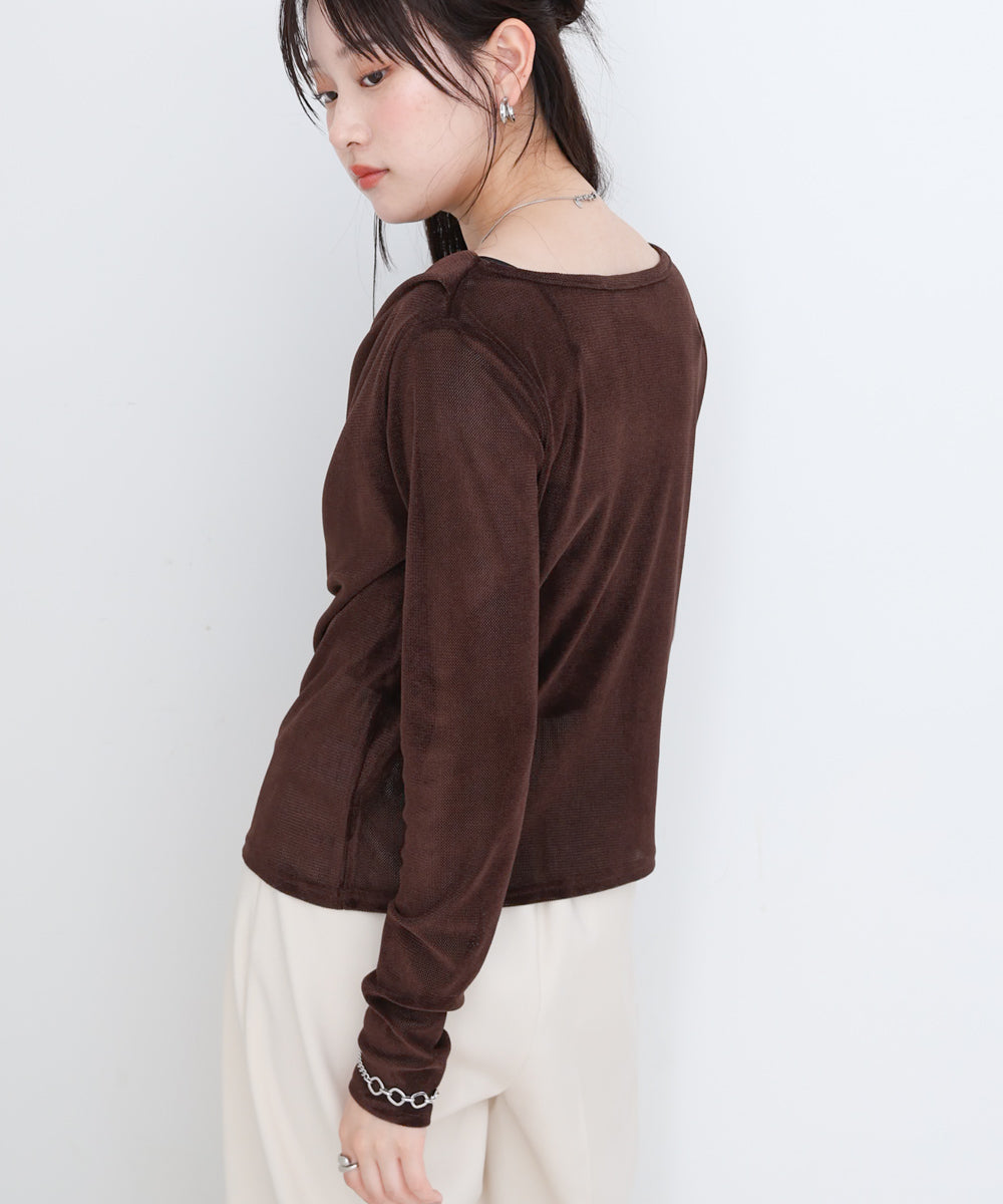 シアーベロアドレーププルオーバー