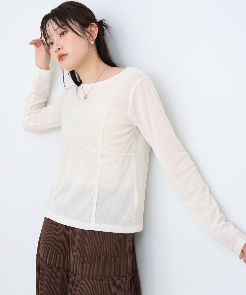 シアーベロアビスチェドッキングプルオーバー