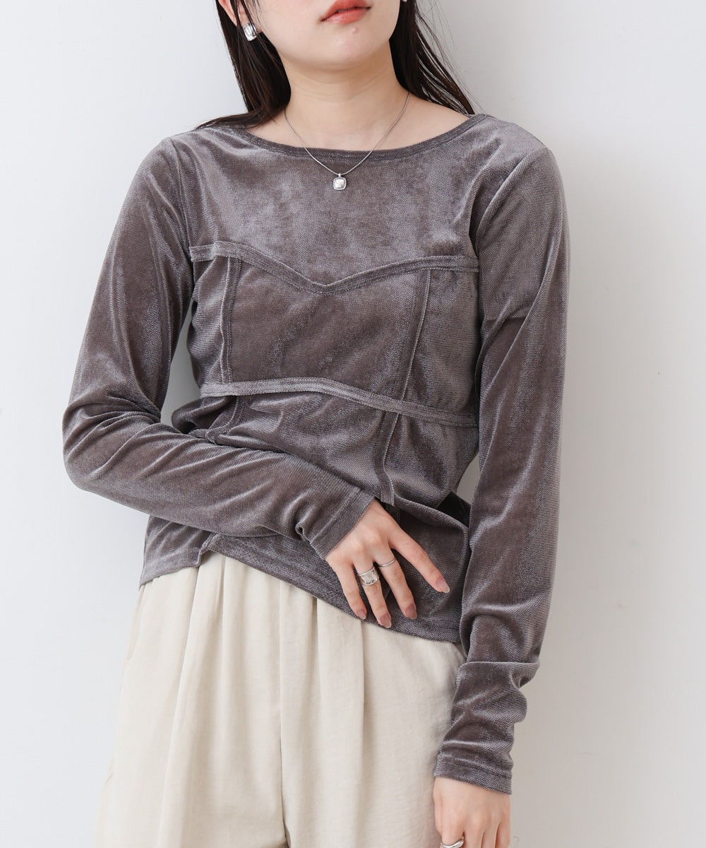 シアーベロアビスチェドッキングプルオーバー