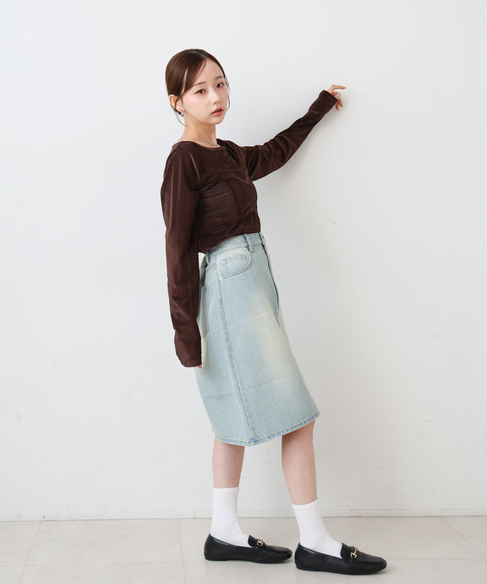 シアーベロアビスチェドッキングプルオーバー