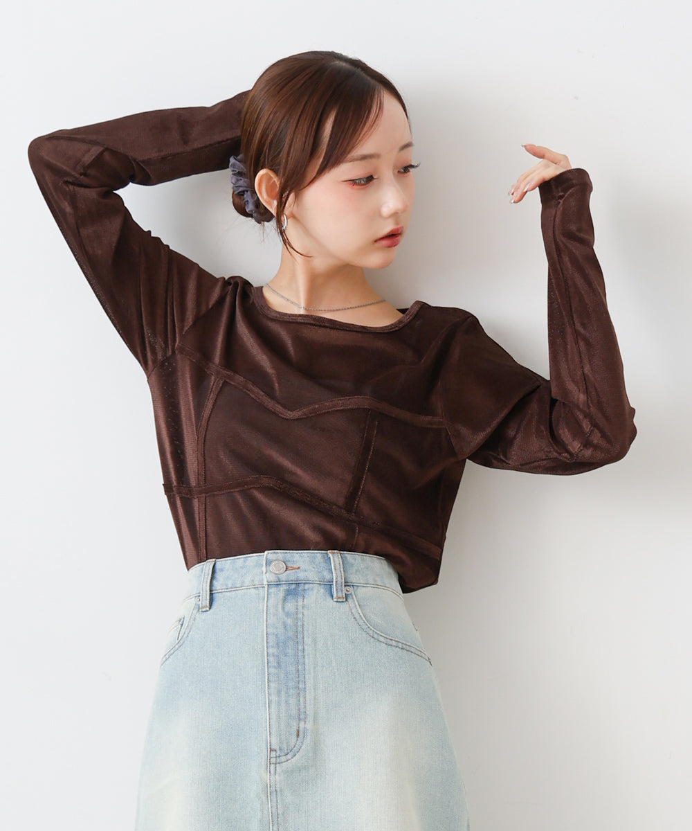 シアーベロアビスチェドッキングプルオーバー