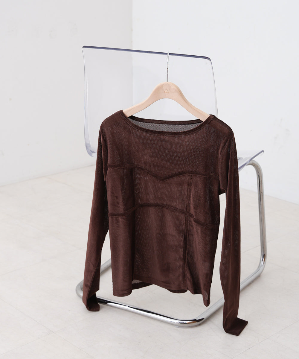 シアーベロアビスチェドッキングプルオーバー