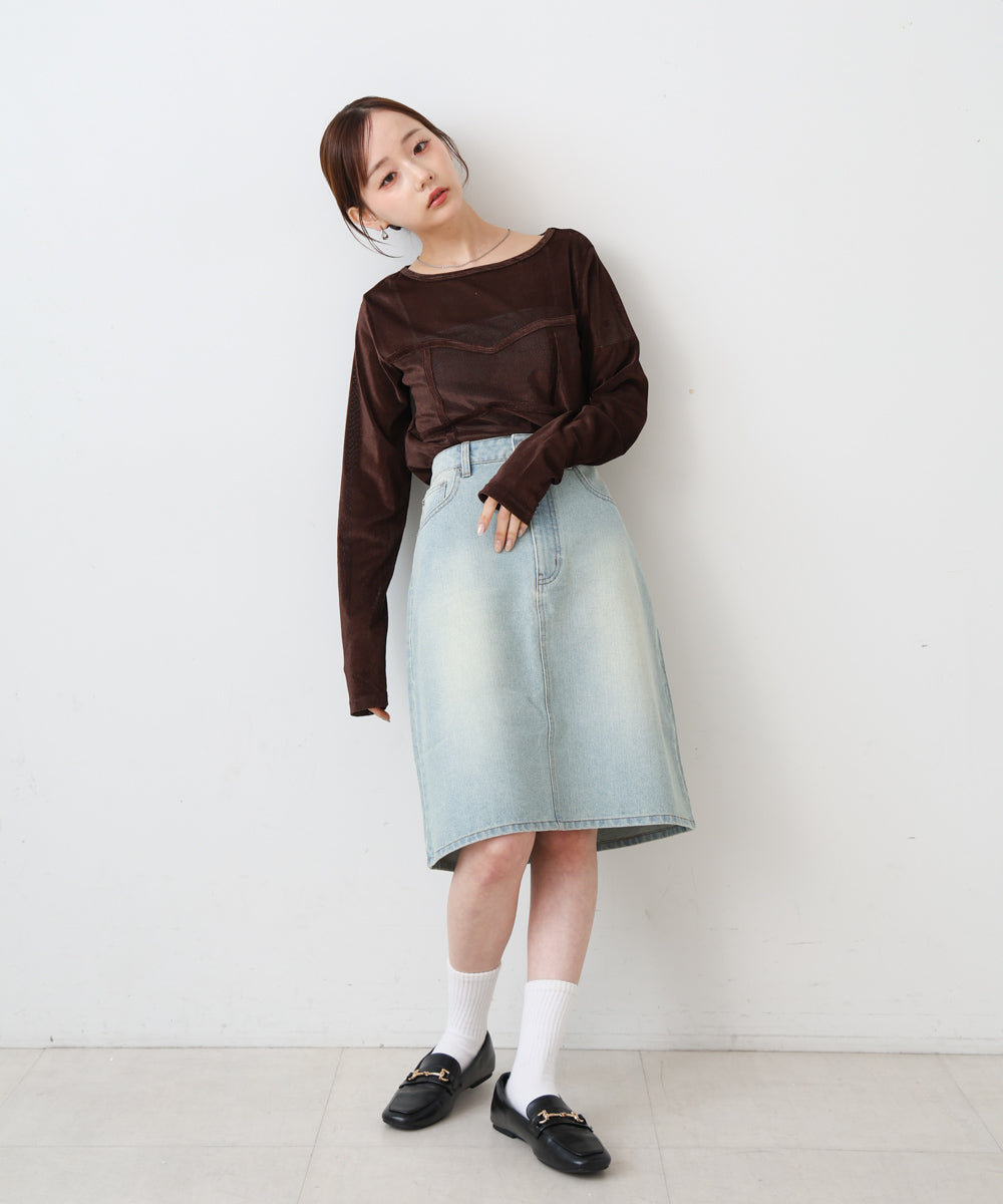 シアーベロアビスチェドッキングプルオーバー