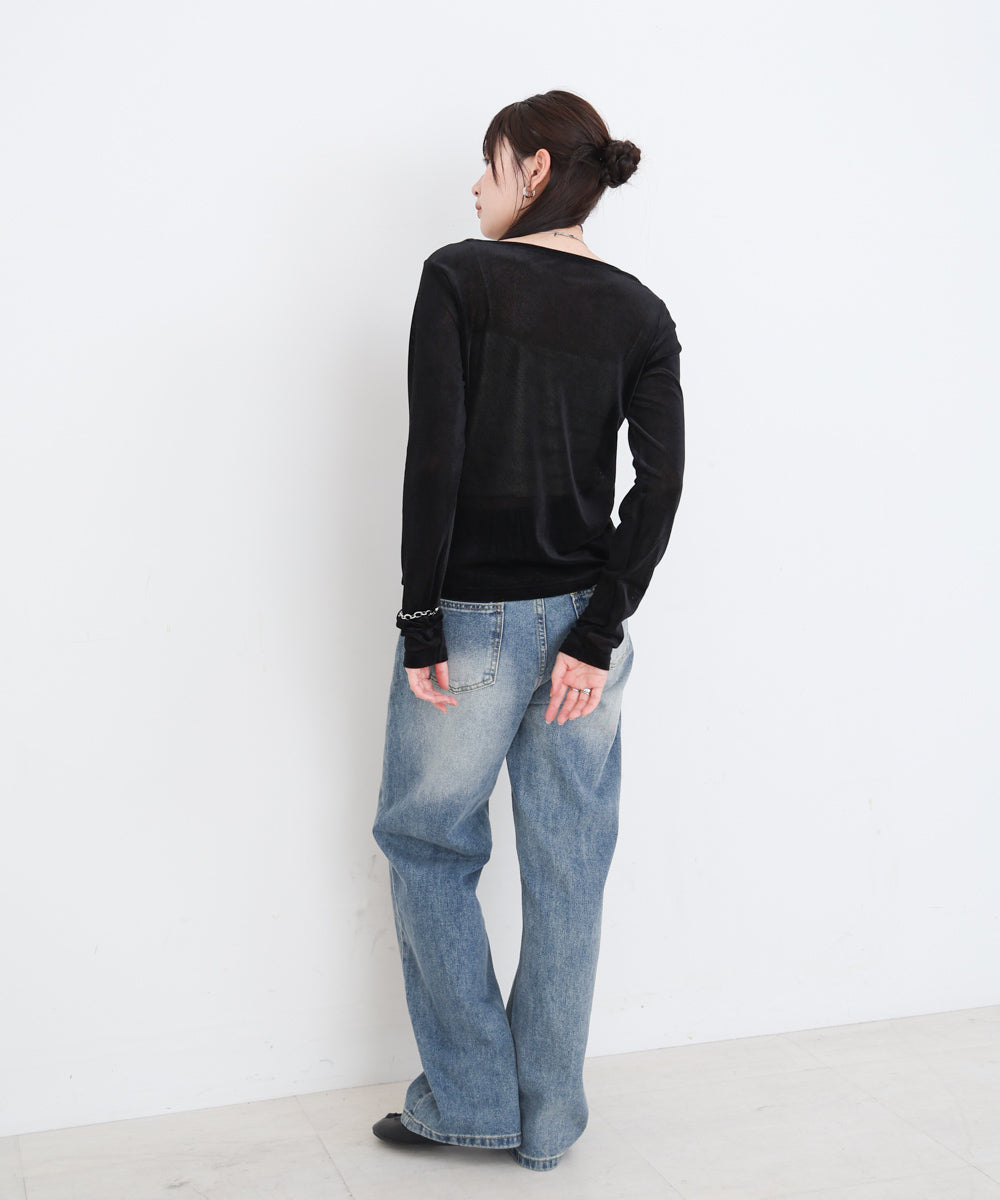 シアーベロアビスチェドッキングプルオーバー