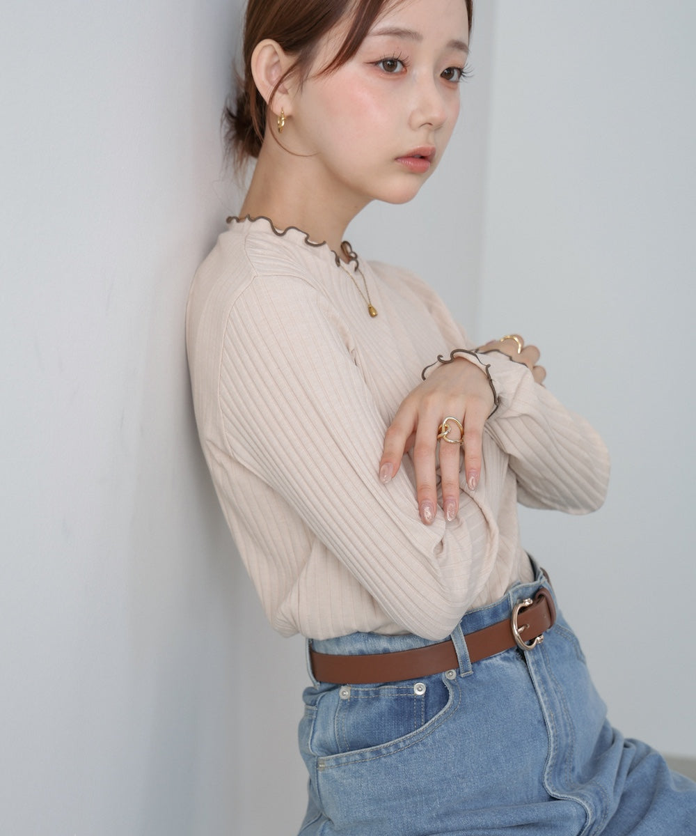 【選べるデザイン】ウェーブメローリブカットソー