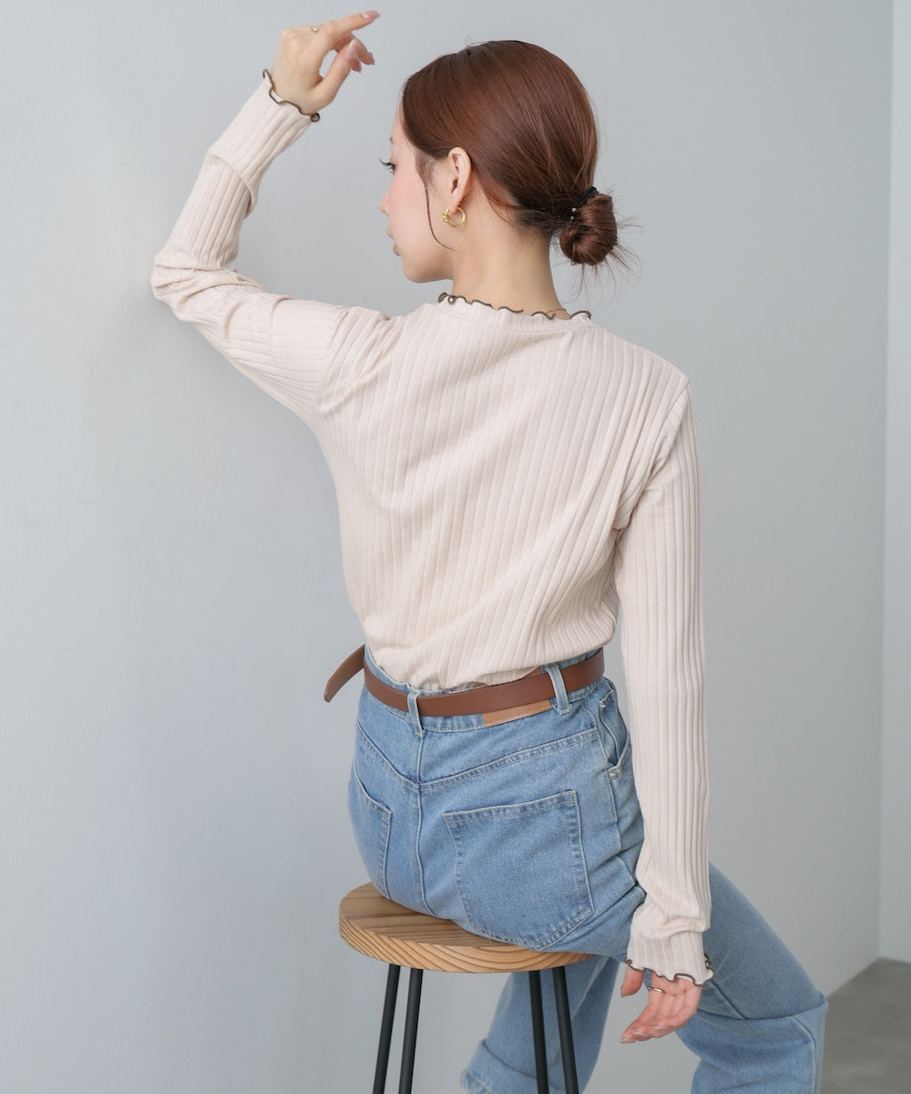 【選べるデザイン】ウェーブメローリブカットソー